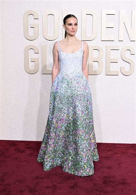 dior natalie portman dress|natalie portman 2024 golden globes.